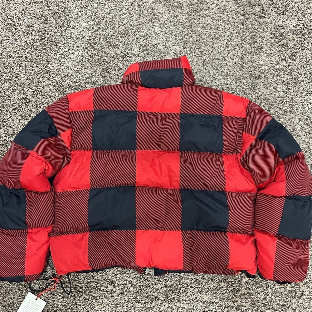 Woolrich x Target Buffalo Check Puffer Jacket Red Black NWT - Picture 7 of 10